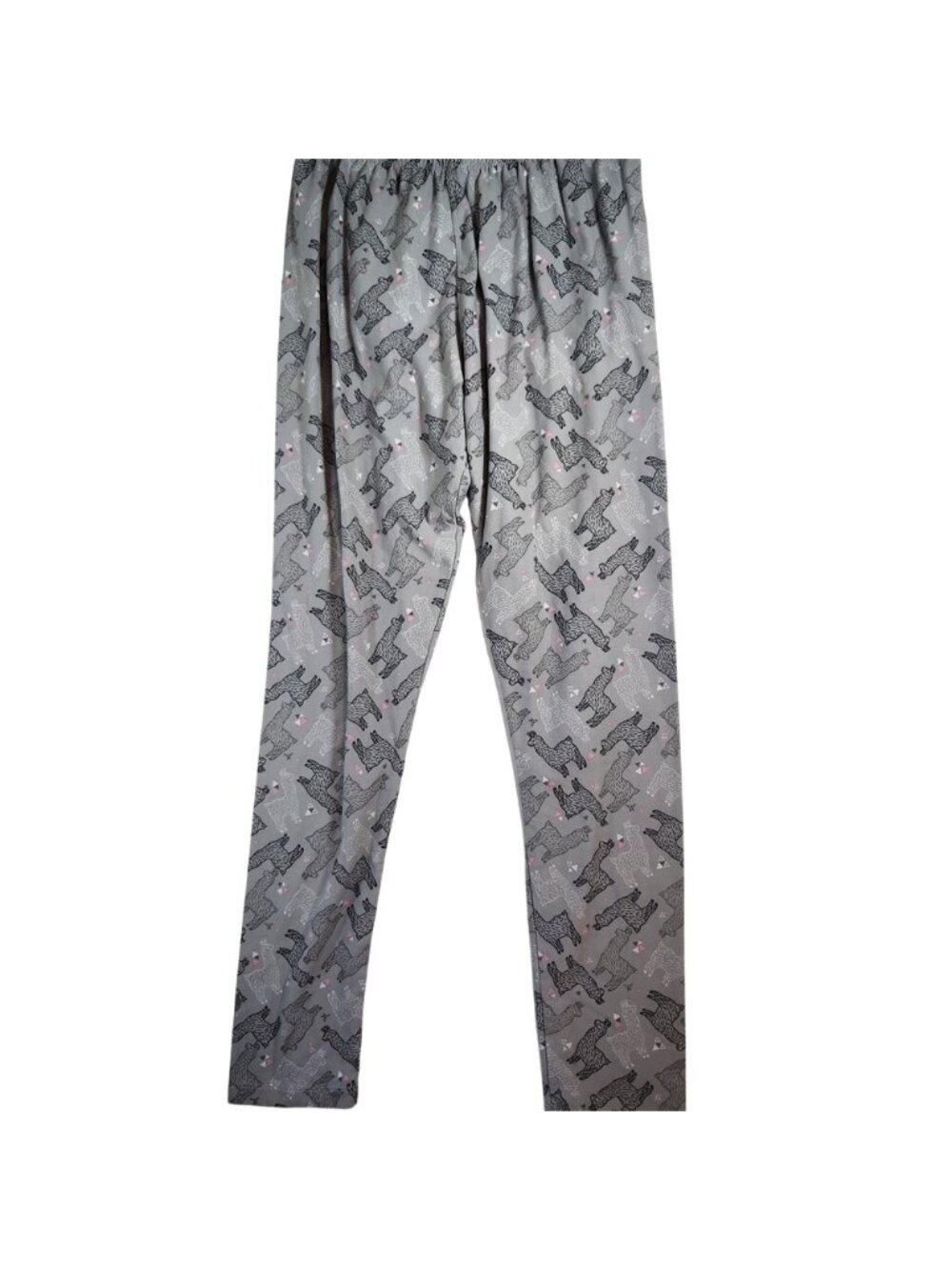 SweetLegs Llama Print Leggings Grey Pink Geometric Animal Stretch Pants Small